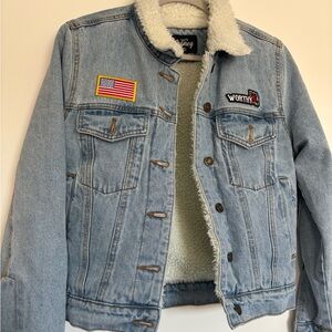 Salty Honey Denim Sherpa Jacket